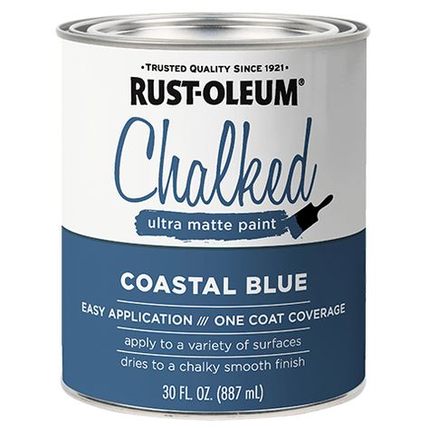 Coastal blue for Gabe's furniture Chalk Paint Brands, Rustoleum Chalked, Best Chalk Paint, Rustoleum Chalk Paint, Best Front Door Colors, Blue Chalk Paint, Chalky Paint, Chalk Paint Colors, Serenity Blue