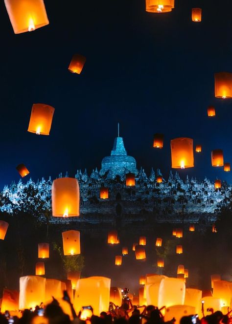 Borobudur Temple, Java, Indonesia Borobudur Aesthetic, Borobudur Art, Meldi Ma Hd Photo, Borobudur Temple, Dark Nature, Dark Nature Aesthetic, Lantern Festival, I Saw The Light, Photo Album Quote