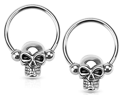 Industrial Piercing Barbells, Tapers And Plugs, Nose Piercing Hoop, Piercing Ring, Nose Rings Hoop, Nose Hoop, Skull Earrings, Body Piercing Jewelry, Beaded Rings