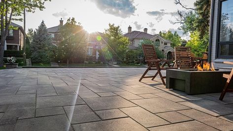 Paver Steps, Paver Patterns, Patio Stone, Large Pavers, Patio Pavers, Smooth Concrete, Concrete Pavers, Backyard Inspo, Paver Patio