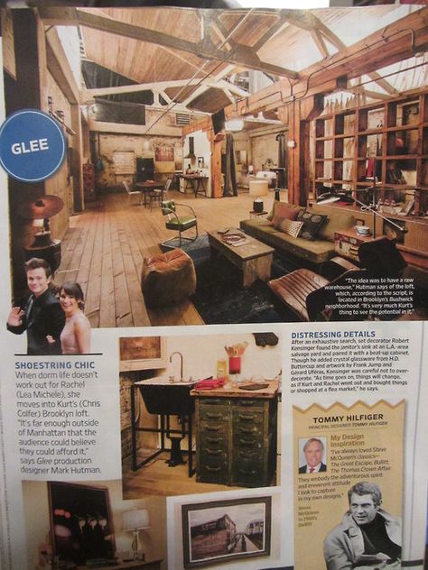 The basis of my future apartment will be centered around Kurt and Rachel's apartment from Season 4 of Glee. I LOVED it. Nyc Artist Loft, Brooklyn Loft, Warehouse Loft, Artist Loft, Nyc Artist, Dorm Life, Chris Colfer, New York Life, Big Photo