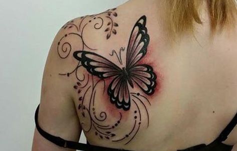 Beautiful Shoulder Tattoos, Best Butterfly Tattoos, Tattoos On Women, Cross Shoulder Tattoos, A Butterfly Tattoo, Queen Bee Tattoo, Traditional Butterfly Tattoo, Butterfly Tattoo Design, Butterfly Tattoos Images