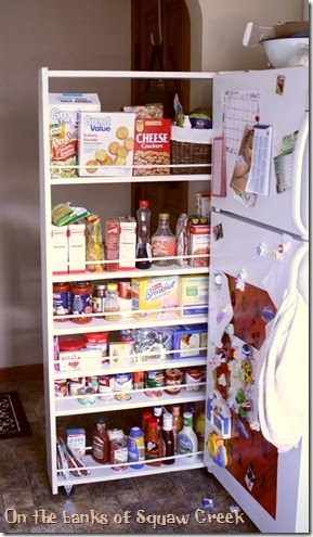 Laundry Combo, Narrow Pantry, Tiny Pantry, Fridge Food, Pull Out Pantry, Pantry Laundry, Custom Pantry, Small Kitchen Storage, Small Pantry