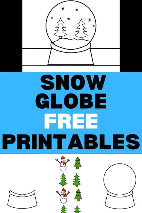 These snow globe free printables are a great simple low mess Christmas or winter craft for kids! Globe Template Free Printable, Snow Globe Template Free Printable, Snow Globe Template, Snow Globe Crafts, Globe Crafts, Preschool Christmas Crafts, Winter Craft, Kids Candy, Winter Crafts For Kids