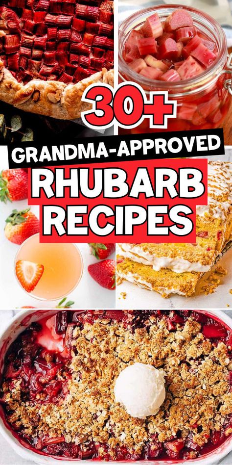 Easy rhubarb recipes and some of the best recipes using rhubarb you can make. Rhubarb Dump Cake, Blueberry Rhubarb Jam, Healthy Rhubarb Recipes, Rhubarb Dream Bars, Easy Rhubarb Recipes, Pickled Rhubarb, Rhubarb Desserts Recipes, Rhubarb Dump Cakes, Rhubarb Scones