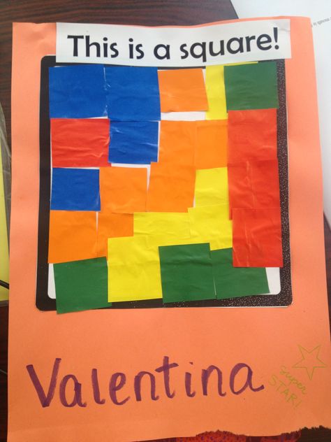 Pre K Square Activities, Square Kindergarten Activities, Square Projects For Preschool, Square Crafts For Toddlers, K2 Activities, Square Activities, Montessori Lesson Plans, Square Craft, Introduction Activities