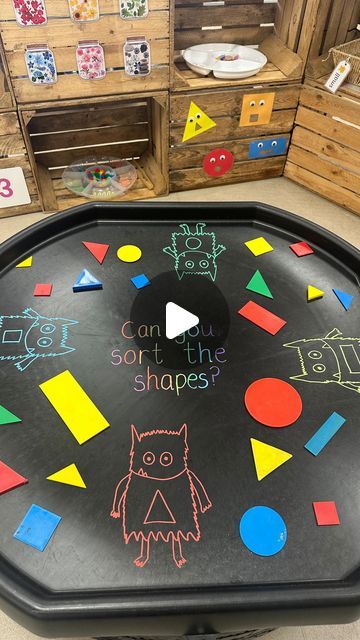 Miss LVT on Instagram: "Shape sorting Colour Monster style 🌈  #EYFS #EYFSTeacher #Reception #ReceptionTeacher #ShapeSpaceAndMeasure #ReceptionMaths #TuffyTuesdays #TuffTrayIdeas #AllAboutEarlyYears #MagicOfProvision #EarlyYearsPlayShare" Monster Tuff Tray Ideas, Reception Continuous Provision, Colour Monster Tuff Tray, Colour Monster Activities Eyfs, Gruffalo Activities Eyfs, The Colour Monster Activities, Colour Monster Activities, Kindergarten Sorting Activities, Gruffalo Activities