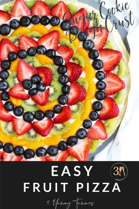 Birthday Fruit Pizza, Fruit Pizza Frosting, Fruit Pizza Designs, Fruit Pizza Sugar Cookie Recipe, Easy Fruit Pizza, Dessert Pizza Recipes, Pizza Dessert, Bethlehem Pennsylvania, Fruit Desserts Easy