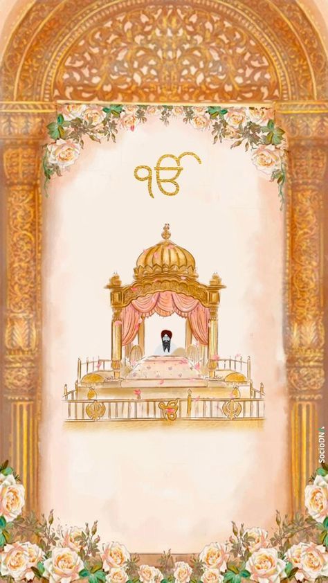 Kirtan Invitation Card Template, Kirtan Invitation Card, Kirtan Invite, Punjabi Wedding Cards Invitations, Navpreet Kaur, Traditional Wedding Card, Sikh Wedding Invitations Cards, Sikh Wedding Invitation, 25th Wedding Anniversary Invitations