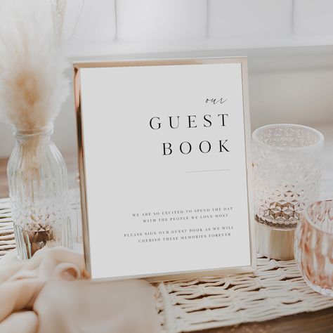 Guide your guests with our Wedding Guest Book Sign, ideal for your black and white wedding. This sign effortlessly blends simplicity and sophistication, encouraging your guests to leave their well wishes in the guestbook. Keep it simple and stylish for a minimal touch. 📚🖤 ◆ Product Details: Instant access to edit the template after purchase. Digital file for printing and digital sharing. Editable template on the Canva website or app. ◆ How to Purchase and Access: Purchase the editable template Please Sign Out Guest Book Sign, Guestbook Sign Wedding Sign, Wedding Sign Guest Book, Guest Book Set Up, Wedding Guest Sign In Table, Guest Book Sign Ideas, Sign Book Wedding, Wedding Guess Book, Sign Our Guest Book Sign