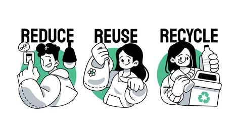 Reduce, Reuse, Recycle 3R Concept Symbol with People Vector Illustration Reduce Reuse Recycle Illustration, 3r Reduce Reuse Recycle, Recycling Illustration, Anime Wallpaper 1920x1080, Wallpaper 1920x1080, Abstract Painting Print, 3 R, Book Illustration Art, Reduce Reuse Recycle