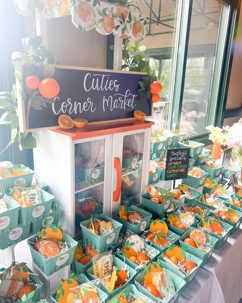 Cutie Themed Baby Shower Centerpieces, What A Cutie Baby Shower Theme, Cutie Orange Centerpiece, Baby Shower Little Cutie Theme, Baby Shower Themes May, Cutie On The Way Gender Reveal, A Little Cutie Gender Reveal, Cutie Party, Baby Shower Ideas August