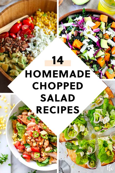 Chopped Salad Recipes, Salad Recipes For Dinner, Lunch Salads, Chopped Salad, Dinner Salads, Vegetable Salad, Easy Salads, Summer Salads, Clean Eating Snacks