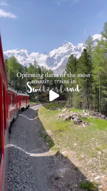 Anaïs ❁ Switzerland on Instagram: "Operating dates of the most amazing trains in Switzerland 🇨🇭

• Brienz Rothorn Bahn : June 8 to October 20 

• Gelmerbahn : June 1 to October 20 

• Pilatus Kulm : May 13 to November 17

• Schynige Platte : June 15 to October 20 

• Harder Kulm : March 29 to December 1 

• Verticalp Emosson : June 8 to October 27

• Niesen Kulm : April 27 to November 10

Which one would you like to do? 🚂

#switzerland #visitswitzerland #beautifuldestinations #trainaroundswitzerland #train #bucketlist #bergliebe #mountainlovers #mountain #amazing #myswitzerland #switzerland_vacations #switzerland🇨🇭" Visit Switzerland, October 27, October 20, November 17, April 27, June 15, June 1, December 1, Travel Bucket