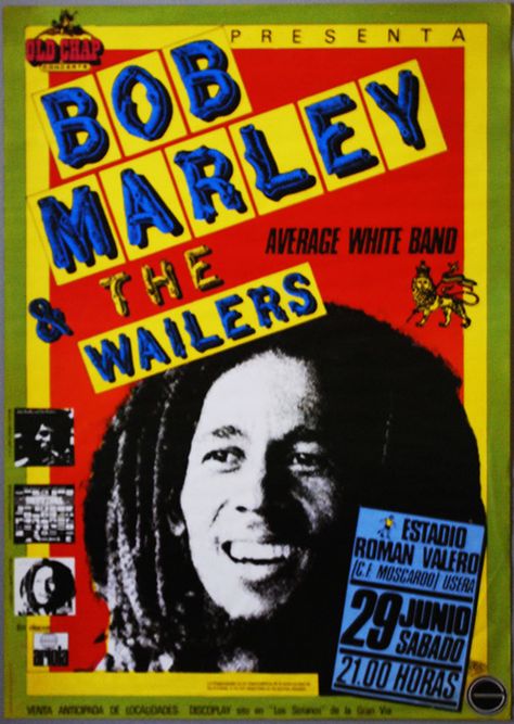 Bob Marley & The Wailers, Usera (Madrid), 29 de junio 1980 Reggae Music Posters, Bob Marley And The Wailers, Bob Marley Poster, Reggae Art, Bob Marley Music, Bob Marley Art, Spain Tour, Rock & Roll, The Wailers