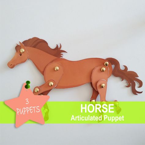 Horse Puppet Craft, Horse Paper Craft, Colored Characters, Toddler Busy Book, Montessori Playroom, Message Mom, Unicorn Printables, Puppet Patterns, Puppet Crafts