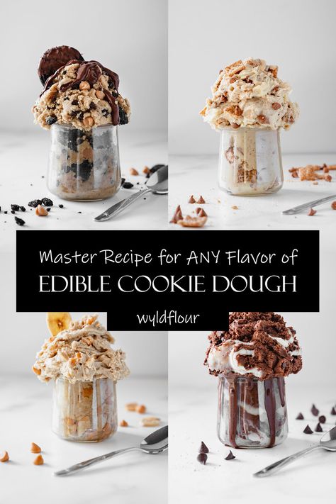 Cookie Dough Flavors, Dough Desserts, Healthy Chocolate Zucchini Bread, Cookie Dough Desserts, Cinnamon Roll Frosting, Edible Cookie Dough Recipe, Brown Sugar Cookies, Chocolate Zucchini Bread, Peanut Butter Cookie Dough