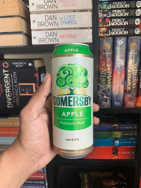 #beer #apple #bookshelf #aesthetic Somersby Aesthetic, Bookshelf Aesthetic, Brown Apple, Premium Beer, Veronica Roth, Beer, Snacks, Collage, Pins