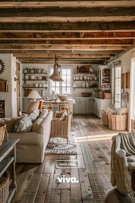 🌻 Looking to add some charm to your living space? Dive into the cozy farmhouse interior of this modern farmhouse living room. Perfect for lovers of farmhouse decor and interior design enthusiasts. ✨🏡 #farmhousedecor #modernfarmhouse #interiordesign #cozy livingroom #rusticfarmhouse Living Room Aesthetic Farmhouse, Small Farmhouse Cottage Interior, Small Cozy Cottage Living Room, One Room Cottage Interior, Cozy Farm Living Room, Natural Farmhouse Decor, Small Country House Interior, Cozy Farmhouse Interior, Cozy Cottage Living Room Ideas