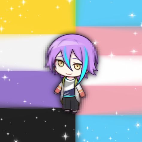 #sekai #projectsekai #ruikamishiro #trans #nonbinary #lgbtqia+ #icon Trans And Nonbinary Flag, Trans Nonbinary Flag, Nonbinary Pfp, Non Binary Pfp, Nonbinary Wallpaper, Trans Nonbinary, Single Pfp, Solo Pfps, Nonbinary Flag