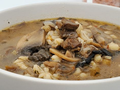 Mushroom Beef Barley Soup, Beef Barley Mushroom Soup, Hamburger Barley Soup, Barley Mushroom, Wife Recipes, Mushroom Barley Soup, Beef Barley, Beef Barley Soup, Mushroom Soup Recipes