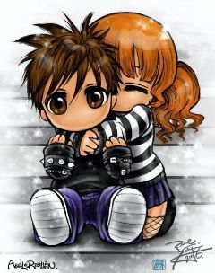 Cute Anime Couple | Flickr - Photo Sharing! Amor Emo, Emo Cartoons, Cute Emo Couples, Kids Hugging, Happy Hug Day, Emo Couples, Emo Pictures, Emo Love, Image Couple