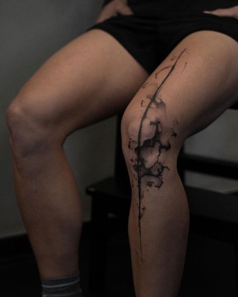 Tattoo In Leg, Pieces Tattoo, Knee Tattoo, Abstract Tattoo, Tattoo Designs For Women, Leg Tattoos, Makeup Accessories, Sleeve Tattoos, Abstract Design