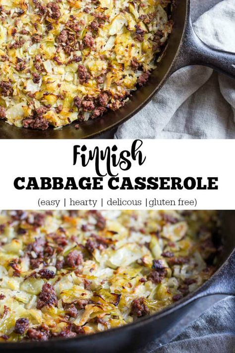 Cabbage Bake, Finland Food, Cabbage Beef, Viking Food, Nordic Recipe, Finnish Recipes, Beef Rice, Norwegian Food, Cabbage Casserole