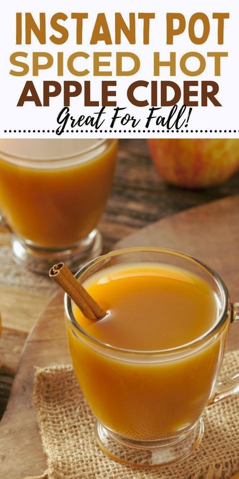 Warm up for Fall with this easy Instant Pot Spiced Apple Cider! Packed with seasonal flavors like cinnamon, cloves, and fresh apples, this warming cider comes together quickly using your pressure cooker, making it perfect for holiday parties! Enjoy hot or cold! Instant Pot Apple Cider, Healthy Thanksgiving Sides, Apple Cider Recipe, Homemade Apple Cider, Pressure Pot, Spiced Apple Cider, Spiced Cider, Hot Apple Cider, Healthy Gluten Free Recipes