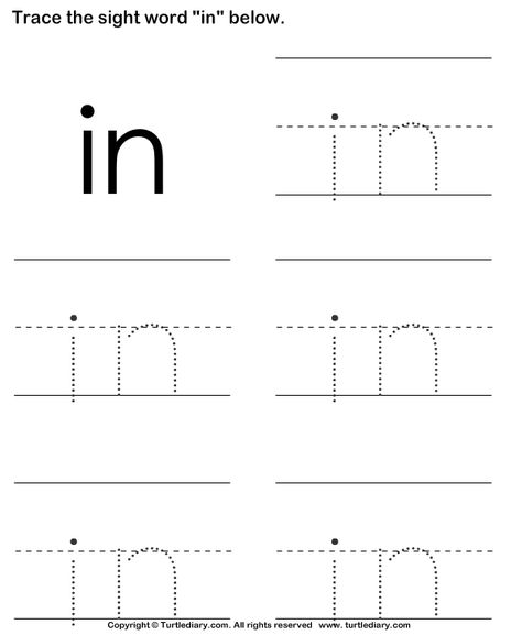 Download and print Turtle Diary's Sight Word In Tracing Sheet worksheet.Great for practicing all letters and learning words! In Sight Word Worksheet, Two Letter Sight Words Worksheets, Two Letter Words For Kids Worksheet, Work Sheet For Kindergarten, Two Letter Words Worksheet, Sight Word Tracing, 2 Letter Words, Word Tracing, Two Letter Words