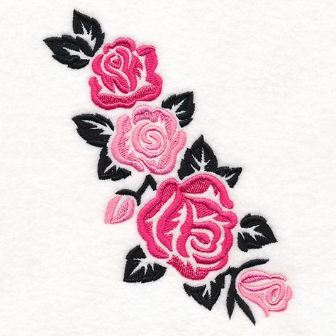 Embroidery Roses, Library Embroidery, Puja Thali, Ornamental Vector, Embroidery Rose, Hand Embroidery Patterns Free, Sewing And Embroidery, Flower Machine Embroidery Designs, Machine Work