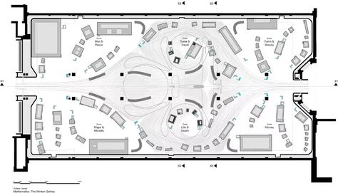 mathematics-gallery-science-museum-london-zaha-hadid-plan Gallery Layout Plan, Museum Plan Design, Museum Layout Plan, Exhibition Layout Plan, Science Museum Architecture, Architecture Zaha Hadid, Museum Layout, Museum Flooring, Science Museum London