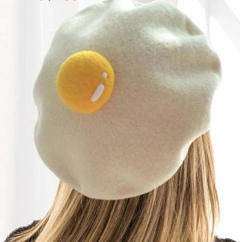 Cute Egg Beret Hat sold by PlushyPets on Storenvy Egg Beret, Cute Beret, Ladies Cap, Beret Fashion, Hat With Ears, Cute Egg, Orange Fox, Poached Egg, Child Baby