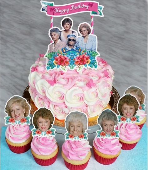 22pcs Golden Women Cake Topper Cupcake Toppers Birthday Party Supplies Cake Decorations Friend Theme | Patreon 50th Golden Birthday, Golden Girls Party, Girl Cupcakes, The Golden Girls, Golden Birthday, Girl Cake, Golden Girls, Girls Party, Birthday Party Supplies