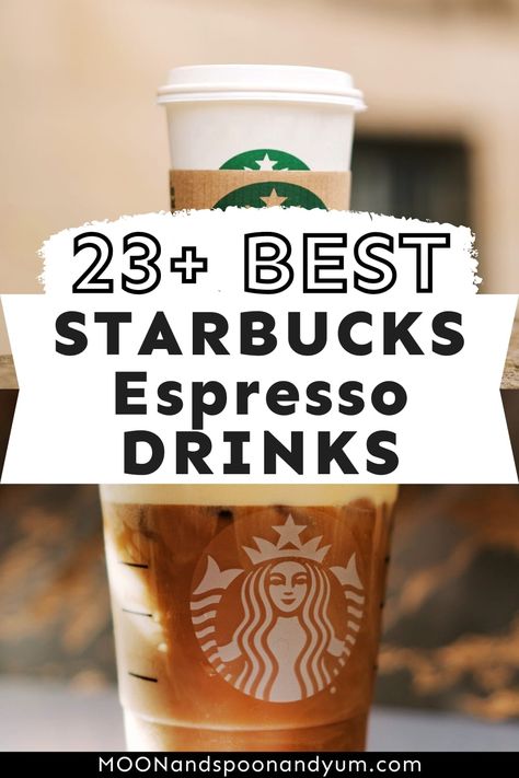 Wondering about the best Starbucks espresso drinks available? Look no further than this list of the best Starbucks drinks with espresso! Starbucks Iced Blonde Espresso Drinks, Best Espresso Drinks At Starbucks, Starbucks Drinks To Try Espresso, Starbucks Secret Menu Recipes Coffee, Starbucks Expresso Orders, Starbucks Iced Espresso Drinks To Order, Starbucks Drinks With Espresso, Starbucks Drinks Expresso, Starbucks Espresso Drinks Recipes