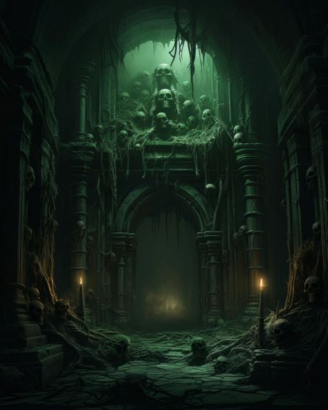 Dungeon Aesthetic Dark, Scary Dungeon, Dark Castle Aesthetic Interior, Underdark City, Castle Aesthetic Interior, Unique Shots, Dark Castle, Abandoned Church, Dungeons And Dragons Art