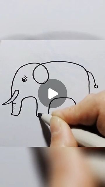 Drawing Ideas Easy Elephant, Drawing An Elephant, How To Draw Elephant For Kids, How To Draw Elephant, Draw Elephant Easy, How To Draw An Elephant, Draw An Elephant Easy, Cute Elephant Drawings, Elephant Drawing For Kids