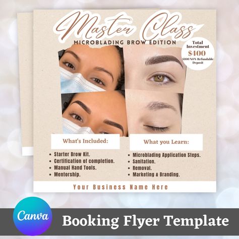 Aesthetic Flyer Design, Aesthetic Flyer, Brow Microblading, Marketing Flyers, Design Social Media, Post Instagram, Brand Marketing, Instagram Post Template, Social Media Content