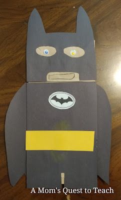 Batman Lego Sets, Batman Crafts, Sunflower Paper Craft, Create Your Own Superhero, Hero Crafts, Sunflower Paper, Bag Puppet, Batman Cartoon, Superhero Crafts