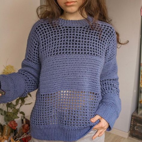 Crochet Mesh Sweater, Mesh Cardigan, Crochet Jumper, Mesh Sweater, Crochet Sweaters, Pull Oversize, Mesh Tops, Crochet Fall, Diy Crochet Projects