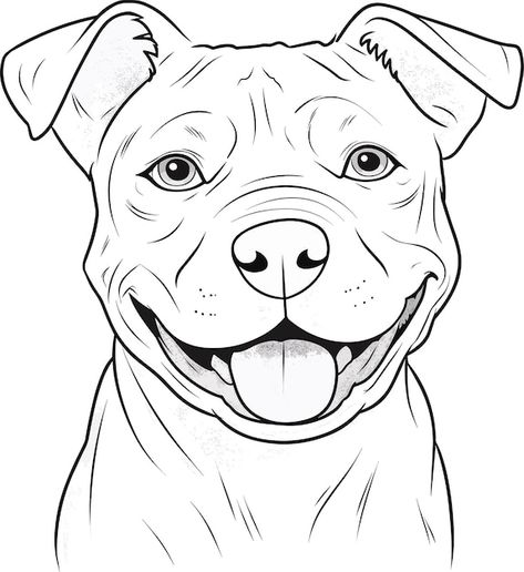 A drawing of a dog with a big smile on i... | Premium Vector #Freepik #vector #vector-illustration #vector-drawing #dog-vector #coloring-pages Dog Coloring Sheets Free Printable, Happy Face Drawing, Drawing Of A Dog, Dog Face Drawing, Dog Portrait Drawing, Dog Line Drawing, Dog Outline, Drawing Dog, Glue Art