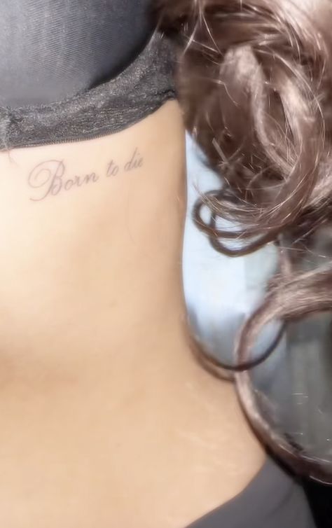 Low Back Tattoo Women Ideas, Mind Control Tattoo, Rose Tattoo With Date, Born To Die Tattoo Lana Del Rey, It Girl Tattoo, Trampstamps Tattoo, Tattoo Female Aesthetic, Tattoos With Meanings For Women, Hidden Tattoos Placement