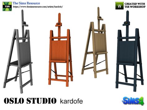 kardofe_Oslo Studio_Painter's easel Colorful Playroom, Sims 4 Children, Bedroom Pictures, Easels, Room Box, Ts4 Cc, Sims 4 Cc, Sims 4 Custom Content, The Sims Resource