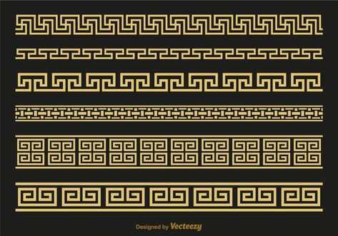 Download Decorative Gold Borders Set Vector Art. Choose from over a million free vectors, clipart graphics, vector art images, design templates, and illustrations created by artists worldwide! Versace Logo Wallpapers, Versace Logo Design, Motif Vector, Versace Pattern, Vintage Frames Vector, Greek Symbol, Greek Pattern, Vector Border, Tshirt Printing