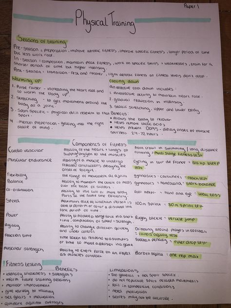 Btec Sport Revision, Gcse Sports Studies, Gcse Pe Coursework, Pe Revision Notes, Sport Science Notes, Gcse Pe Notes, Food Tech Gcse Revision Notes, Pe Gcse Revision Notes, Gcse Pe Revision