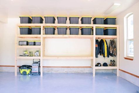 Garage Storage Units, Garage Organization Shelves, Mike Montgomery, Garage Ceiling Storage, Garage Paint, Garage Shelves, Shelves Modern, Garage Storage Shelves, Garage Storage Solutions