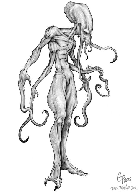 ArtStation - Octopus Man, Gabe Perna Octopus Anatomy, Octopus Man, Last Podcast On The Left, Teeth Drawing, Monster Sketch, Octopus Drawing, Human Sketch, Warrior Drawing, Monster Drawing