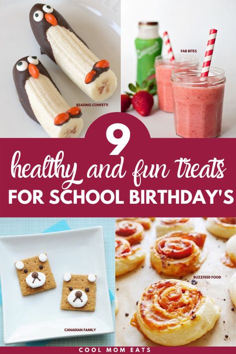 Healthy Preschool Birthday Treats, Health Birthday Treats, Healthy Snacks For Classroom Party, Healthy Classroom Snacks School Birthday, 1st Birthday Treats For Daycare, Healthy Daycare Birthday Treats, Healthy School Birthday Treats, Cute School Birthday Treats, First Birthday Treats For Daycare