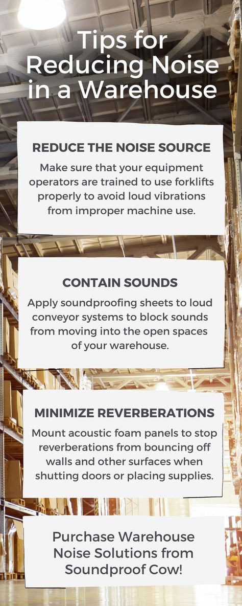 Reducing noise in your warehouse is important to keep workers safe and neighbors happy. Luckily, there are quite a few ways you can soundproof the space. Read about our tips on warehouse soundproofing. #Soundproofing #Soundproof #Warehouse #NoisyWarehouse #WarehouseSoundproofing #SoundproofWarehouse #WarehouseTips Noise Reduction Panels, Acoustic Foam Panels, Post Frame Building, Equipment Operator, Warehouse Office, Office Tips, Post Frame, Acoustic Foam, Conveyor System