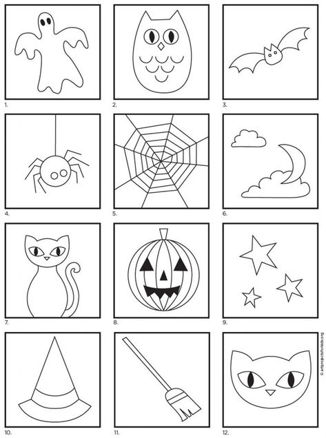 How to Draw Halloween Things · Art Projects for Kids Halloween Sketches Easy, Simple Halloween Drawings, Halloween Things To Draw, Halloween Pictures To Draw, Witchy Doodles, Halloween Draw, Halloween Sketches, Easy Halloween Drawings, Draw Halloween